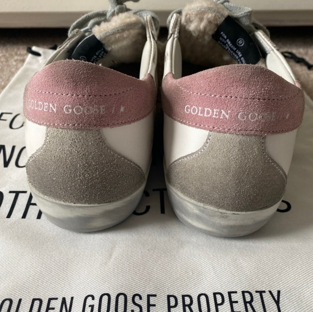 SOLD! RARE Golden Goose Sneakers Size 38 Pink and White Shearling - Picture 6 of 10